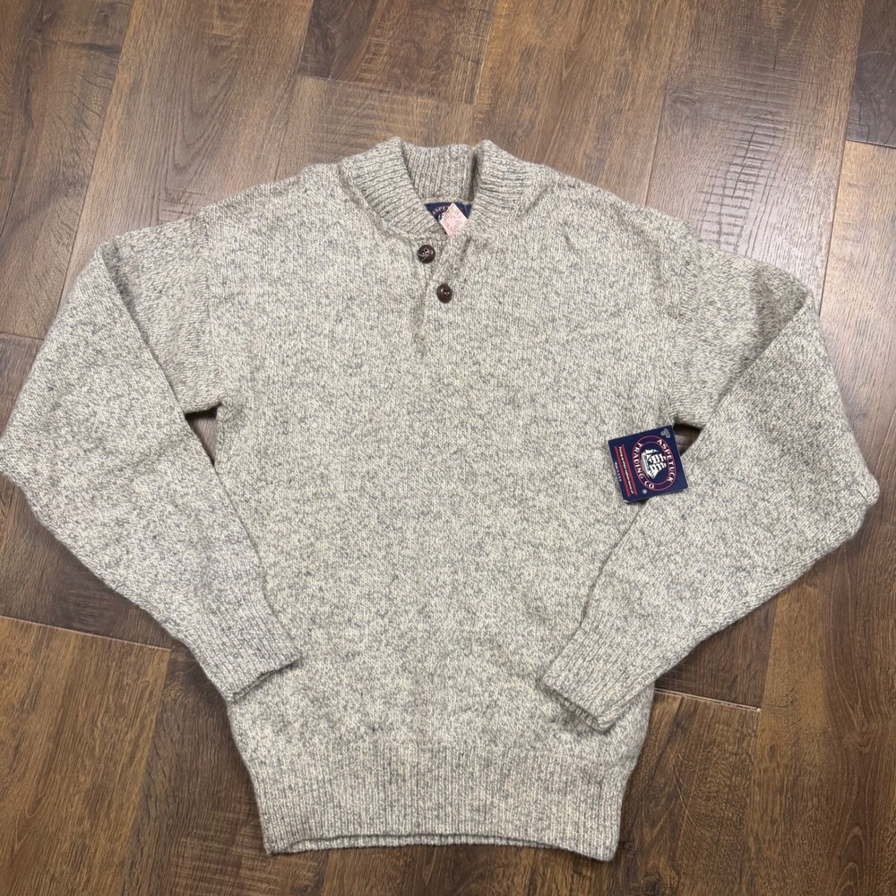 Vintage 90s Aspetuck Trading Co Ragg Wool Sweater NWT Deadstock Size Medium